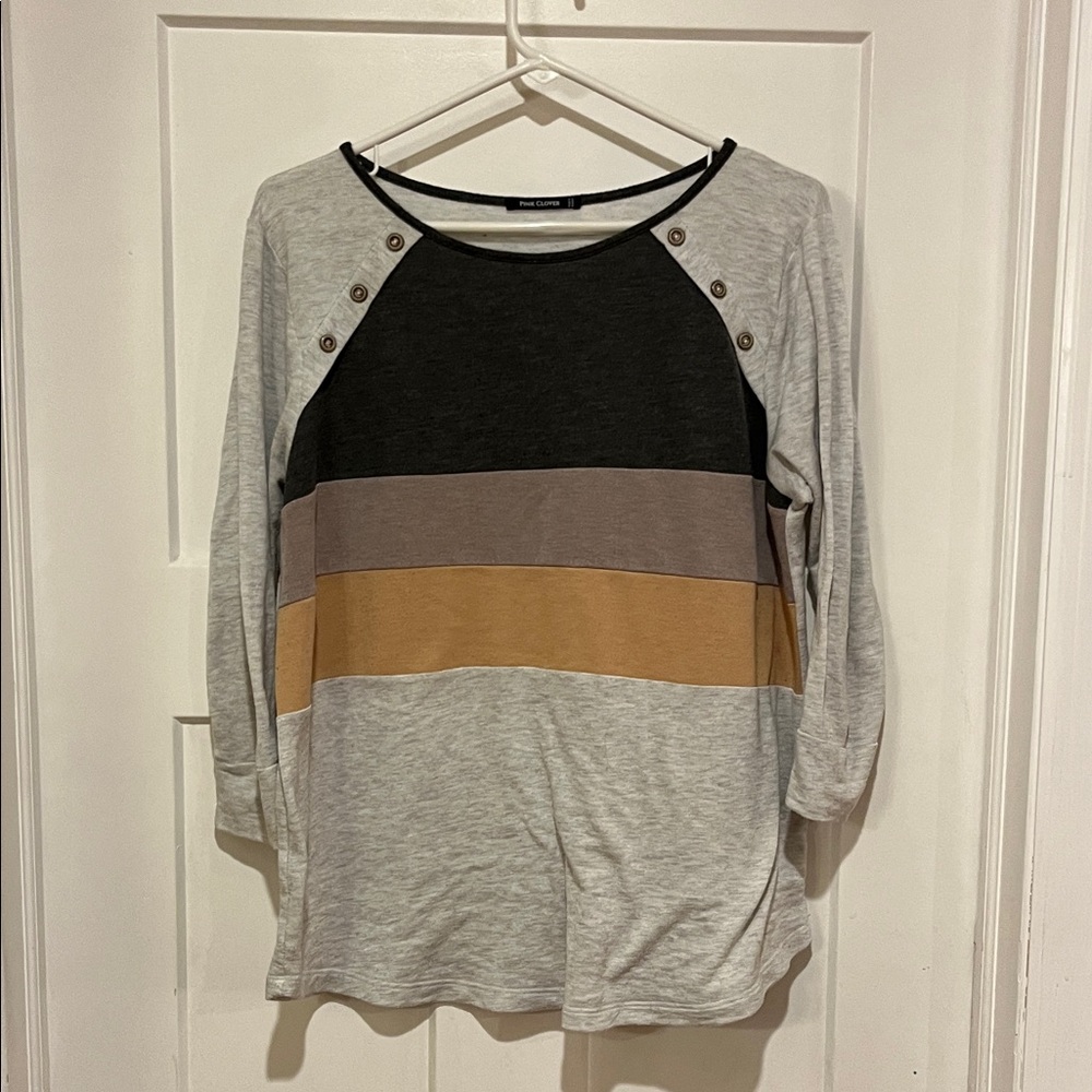 Pink Clover Multicolor Long Sleeve Top